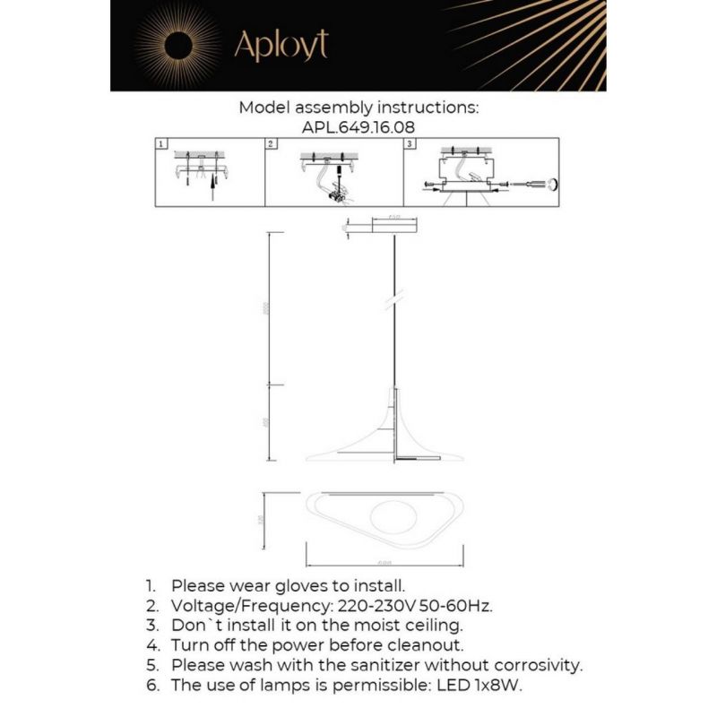 Светильник подвесной Aployt Silvi APL.649.16.08