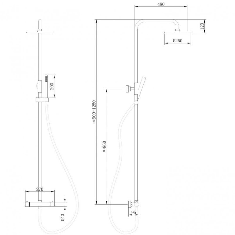 Душевая стойка ABBER Wasser Kreis AF8160RG, розовое золото