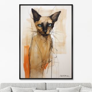 Репродукция картины ArtNoMore на холсте Siamese cat in color, 2024г.