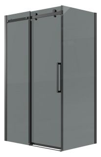 Душевой уголок Grossman Classic 120.K33.04.1580.21.10, 150х80 см, профиль черный матовый, стекло тонированное