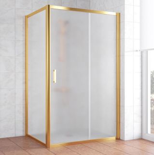 Душевой уголок Vegas Glass ZP+ZPV 120х80 09 10, профиль золотой, стекло матовое