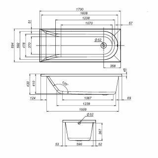 Каркас для ванны AM.PM Spirit W72A-170-070W-R2