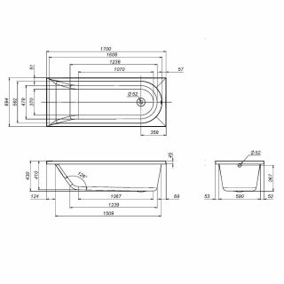 Каркас для ванны AM.PM Spirit W72A-170-070W-R2