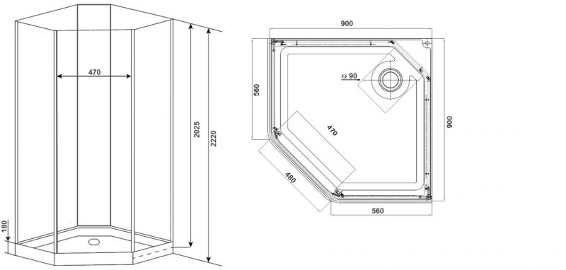 Душевая кабина TIMO-S PREMIUM ILMA-709 90x90