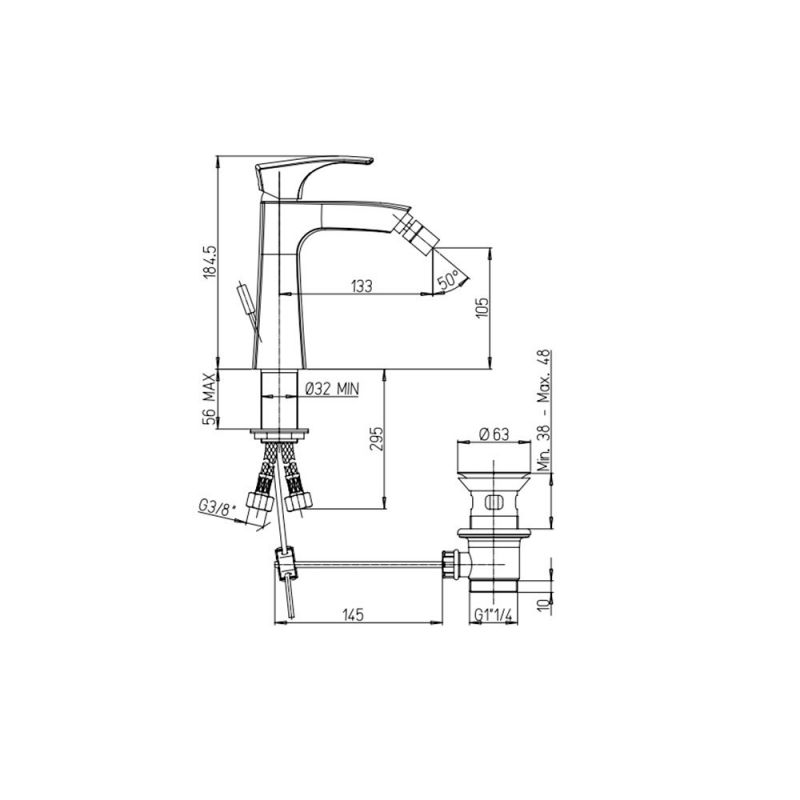 Смеситель для биде Paini Lady 89PW306