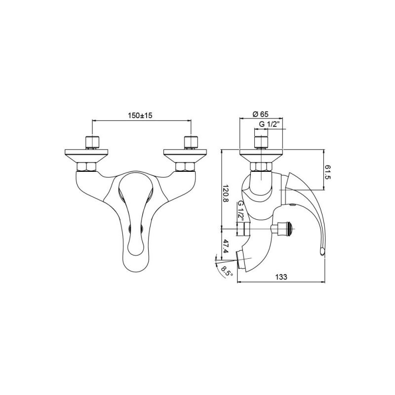 Смеситель для ванны Paini Fiori F2CR111LMKM