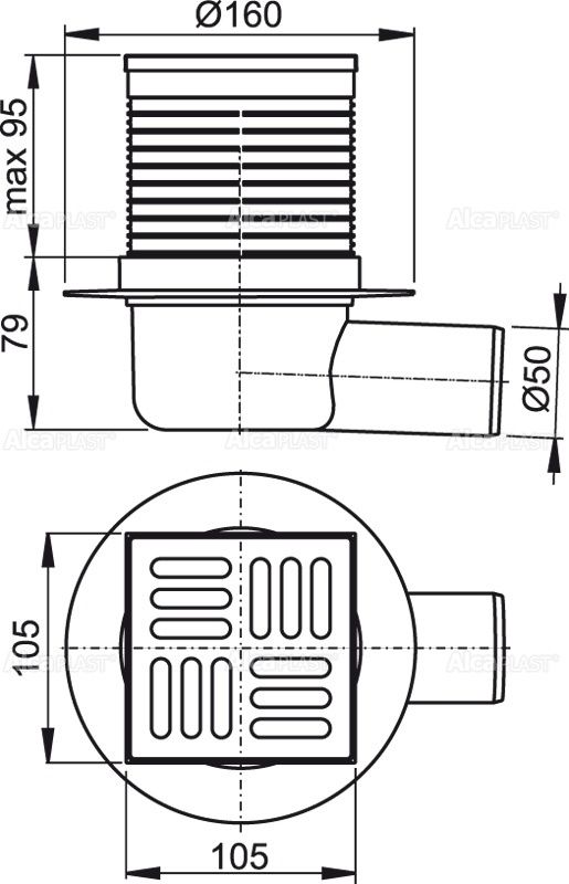 Сливной трап AlcaPlast APV1 фото 2