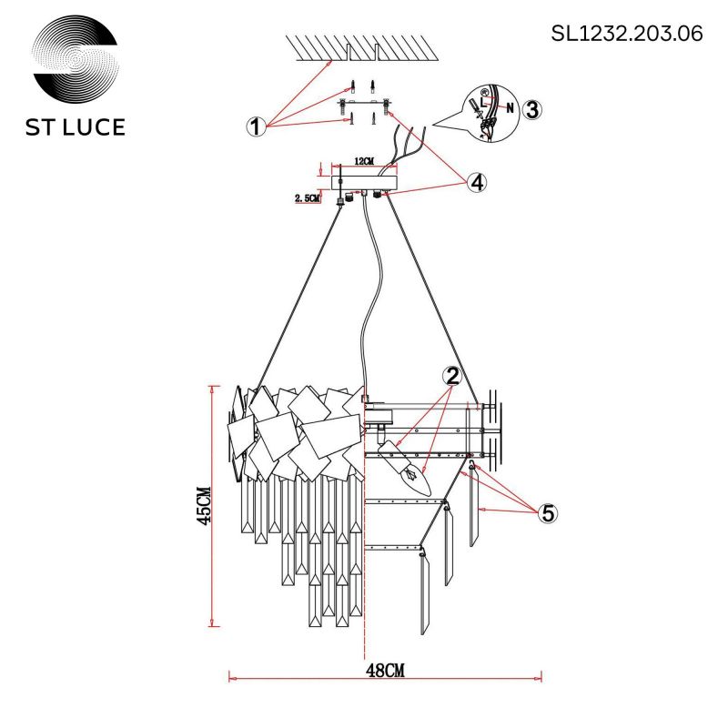 Подвесной светильник ST Luce CASERTA SL1232.203.06