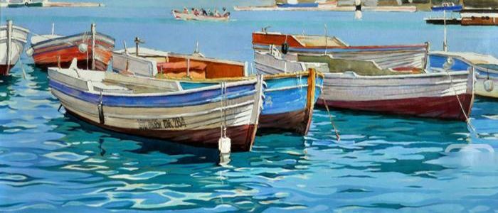 Картина "Балаклавские лодки" Петр Тютрин