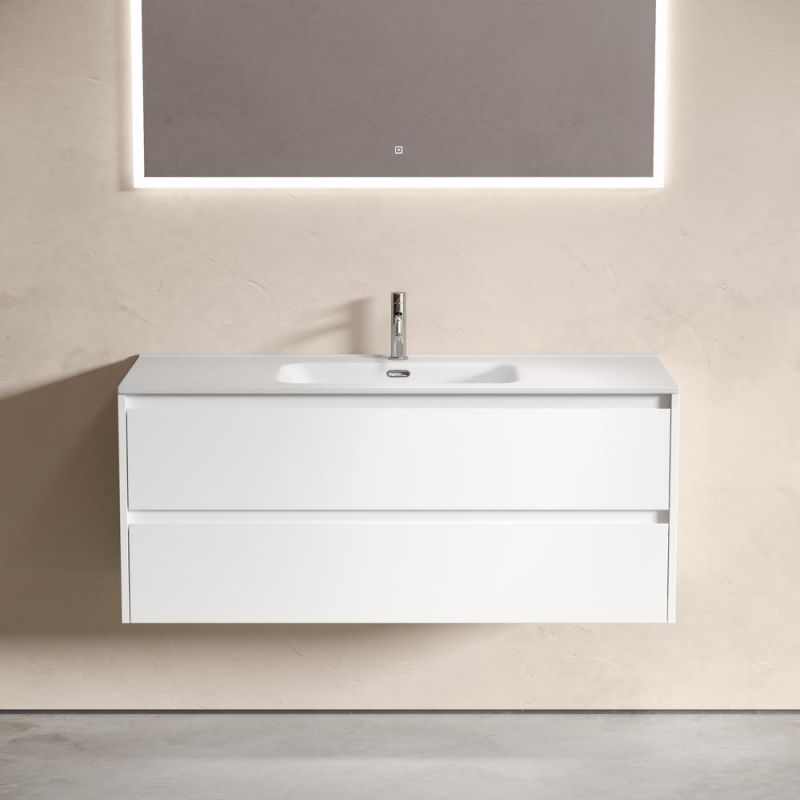Тумба под раковину подвесная Sancos Libra LB120-1W белая 120 см фото 4