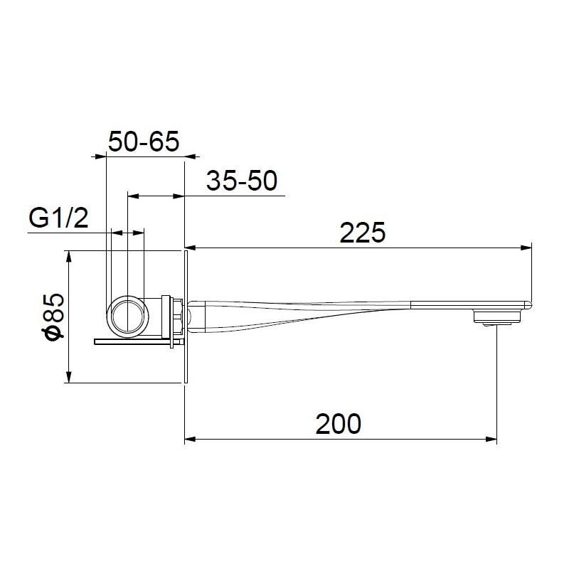 Излив Webert One-B AC1039441, черный/сталь