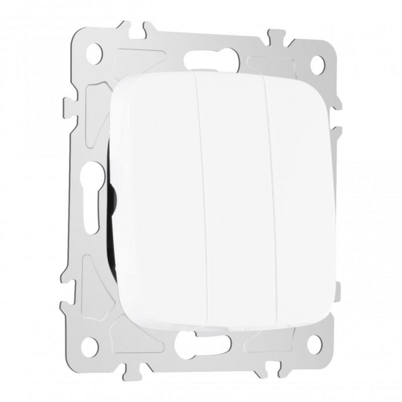 Выключатель трёхклавишный, 10AX 250V 205.30-3.white Arte Milano фото 1