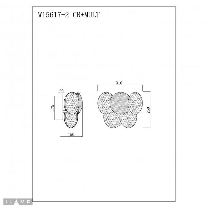 Светильник настенный iLamp Rivoli W15617-2 CR+MULT фото 2