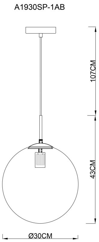 Светильник подвесной Arte Lamp VOLARE A1930SP-1AB