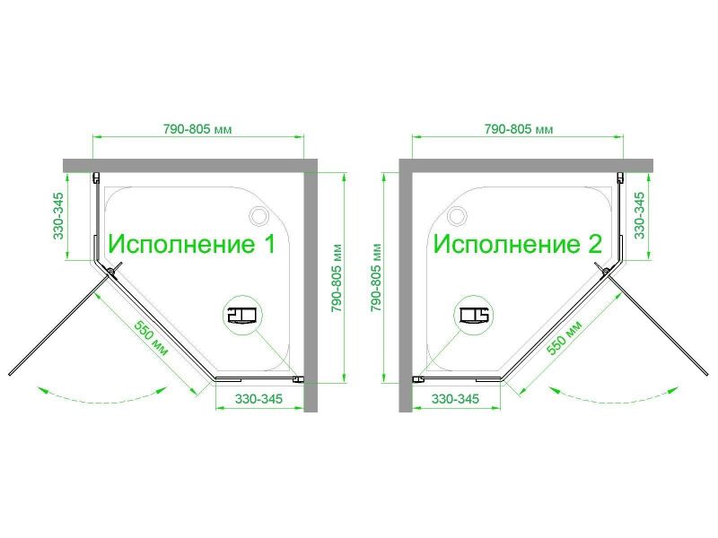 Душевой уголок Royal Bath TR RB80TR-C-CH 80х80 профиль хром, стекло матовое фото 4