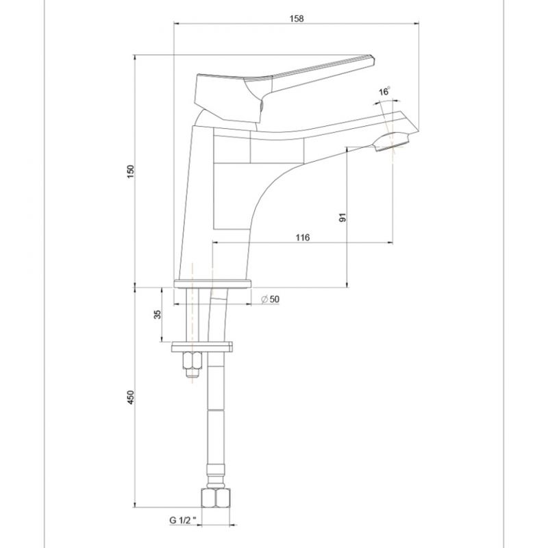 Смеситель для раковины Paini Messina MECR205N35