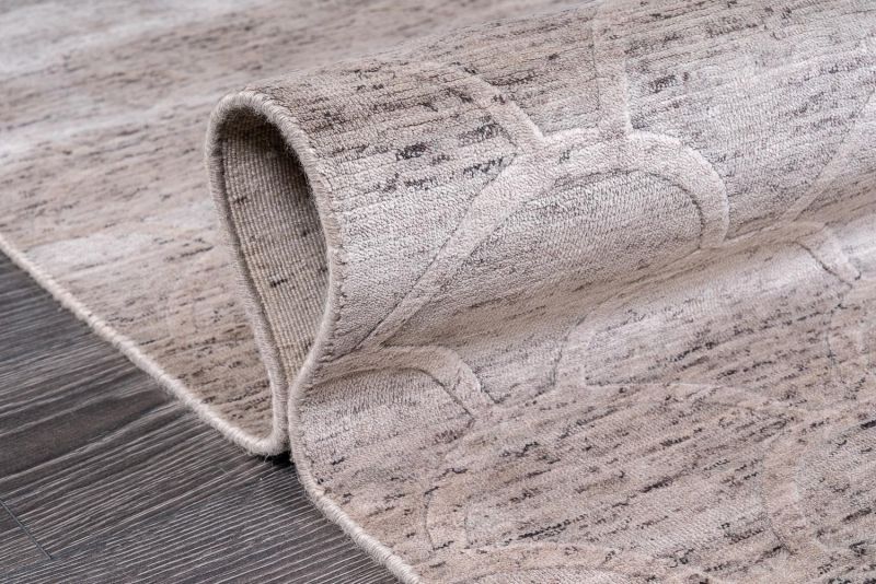 Индийский ковер из арт-шёлка и шерсти Carpet «JAZZ» 2019008-SMOKE GREY 196 x 299 см фото 12