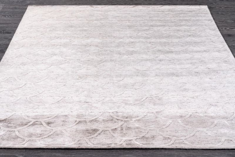 Индийский ковер из арт-шёлка и шерсти Carpet «JAZZ» 2019008-SMOKE GREY 196 x 299 см фото 2