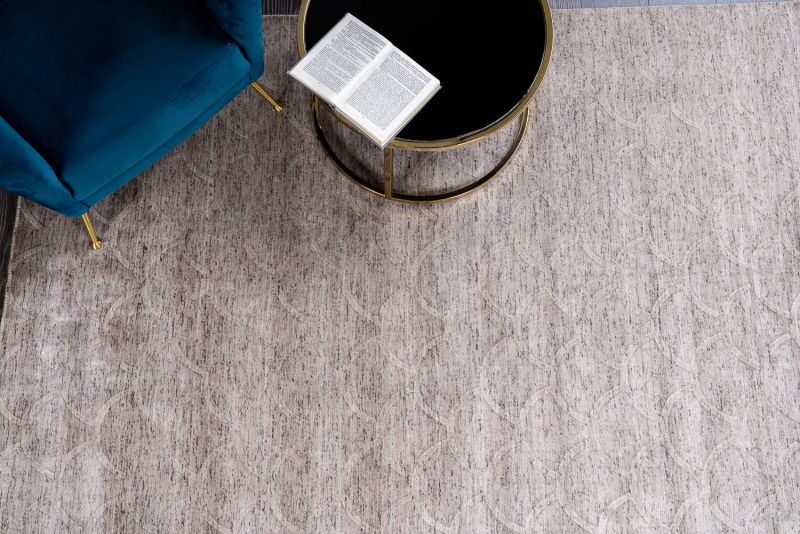 Индийский ковер из арт-шёлка и шерсти Carpet «JAZZ» 2019008-SMOKE GREY 196 x 299 см фото 4