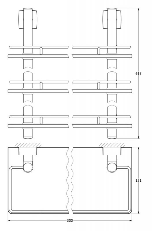 Полка 3-х ярусная 30 cm FBS Esperado ESP 067