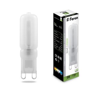 Лампа светодиодная Feron 7W 230V G9 4000K JCD9, LB-431 25756
