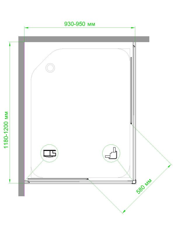 Душевой уголок Royal Bath HPD RB1295HPD-T 120х95