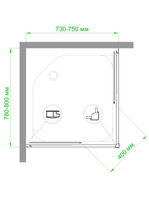 Душевой уголок Royal Bath HPD 75x80x185, RB8075HPD-T