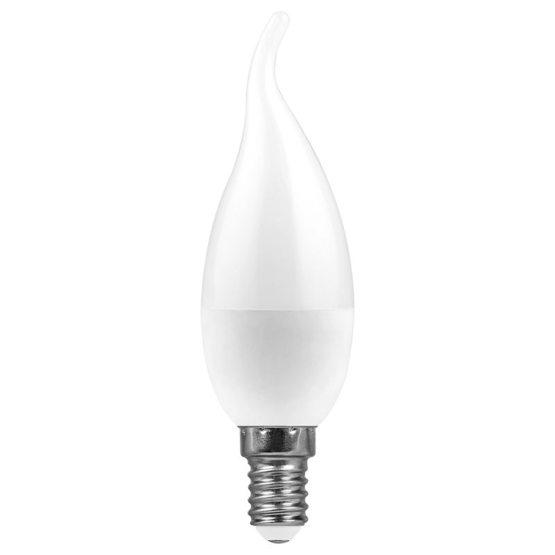 Лампа светодиодная Feron 9W 230V E14 6400K свеча на ветру C37Т, LB-570 38136