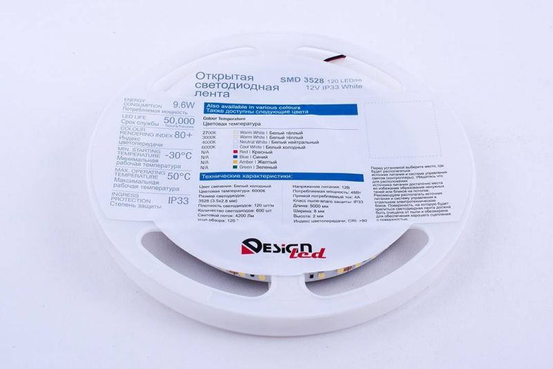 Лента светодиодная  DesignLed DSG3  12V 9,6W 33 IP E3 6000K 000525