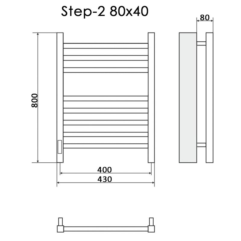 Полотенцесушитель электрический Ника STEP-2 80/40 лев