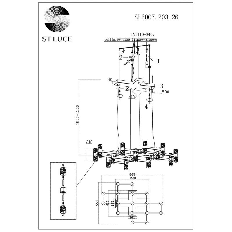 Люстра подвесная ST Luce Gemina SL6007.203.26