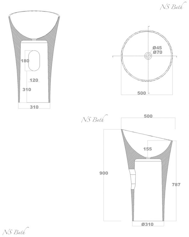 Раковина напольная NSBath NSF-50000G