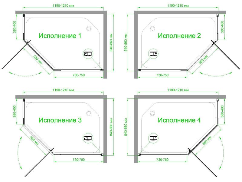 Душевой уголок Royal Bath RB1285TR-C-BL, 85х120 см фото 4