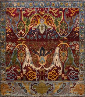 Индийский ковер из шерсти Carpet «ZIEGLER VINTAGE» AC228-RED-BLU(244x278) 244 x 278 см