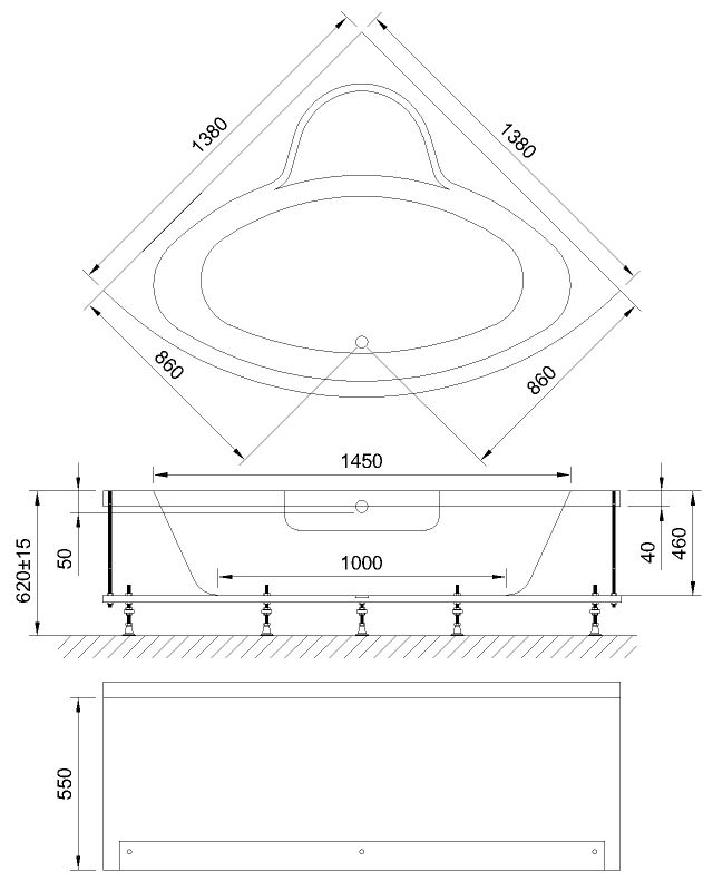Акриловая ванна Royal Bath FANKE De Luxe RB581200DL 138x138 фото 2