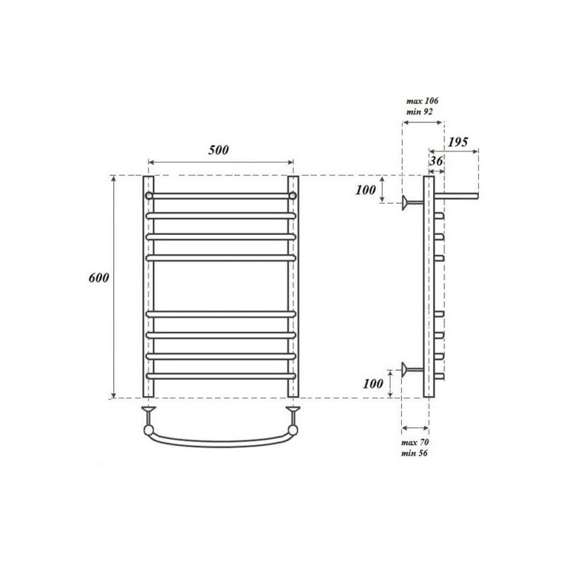 Полотенцесушитель электрический Point Серия 05 PN05156SPE фото 2