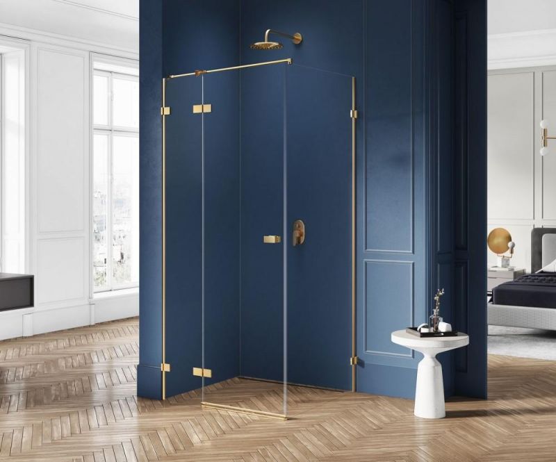 Душевой уголок New Trendy AVEXA GOLD BRUSHED 100x120 EXK-1762 золото брашированное