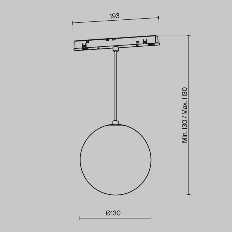 Трековый подвесной светильник Technical TR039-4-5W3K-WW-DS-W