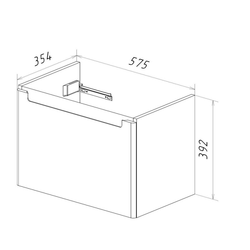 Тумба под раковину подвесная Lemark BUNO MINI LM05BM60T, 60 см