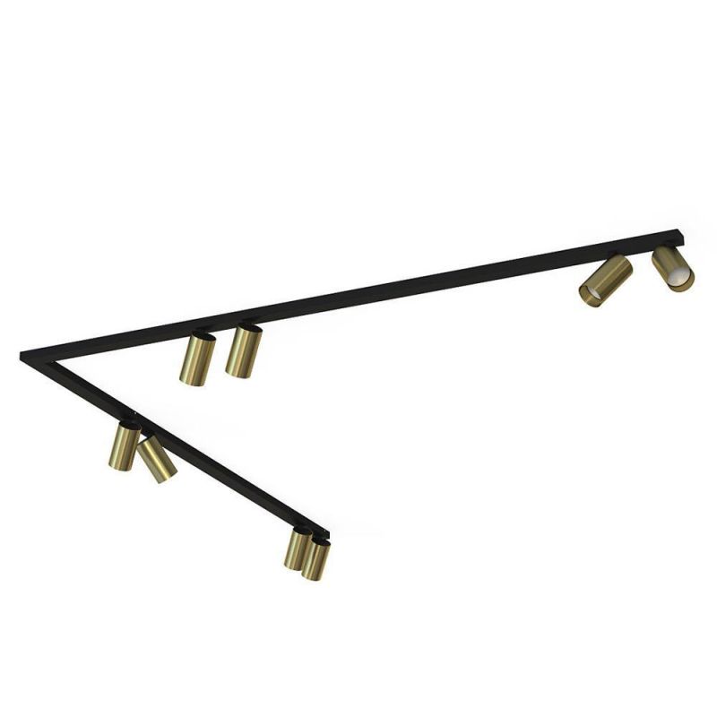 Накладной светильник спот Nowodvorski Mono Corner 2x150 Black/Brass GU10 80W 7755 фото 1