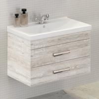 Тумба с раковиной Comforty Никосия 00004138839CF дуб белый 80