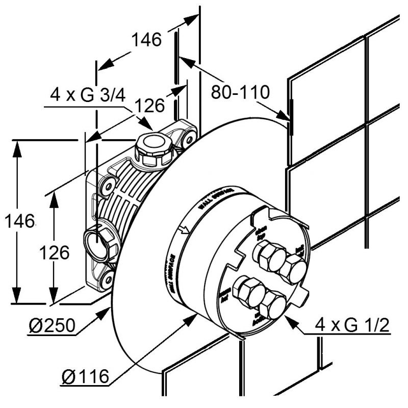 Монтажная коробка KLUDI FLEXX.BOXX 88011