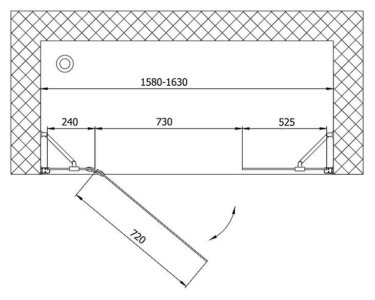 Душевая дверь Vegas Glass AFP-F 160 01 01 L