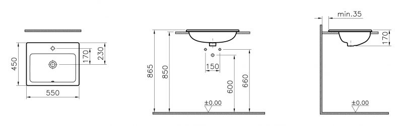 Раковина Vitra Counter Basin 5465B003-0001