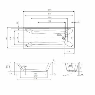 Каркас AM.PM Gem W90A-170-070W-R