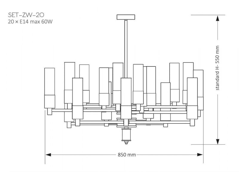 Люстра Kutek MOOD SET-ZW-20(Z)