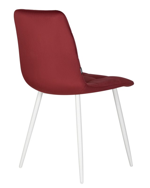 Обеденный стул Dobrin 005 DOBRIN CHILLY, цвет сиденья бордовый Holland 47, цвет основания белый