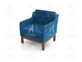 Кресло Айверс орех синий шенилл BD-2153513