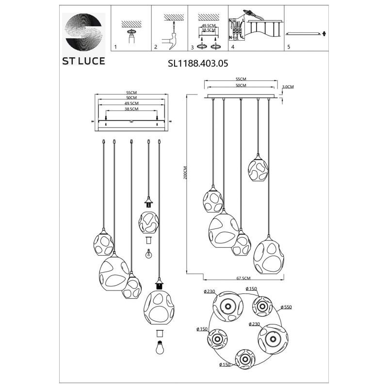 Люстра подвесная ST Luce IDESIA SL1188.403.05