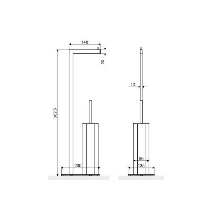 Ершик напольный с бумагодержателем Excellent Riko DOEX.1650BL